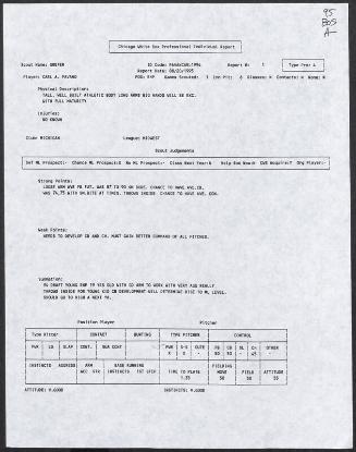 Carl Pavano scouting report, 1995 August 20