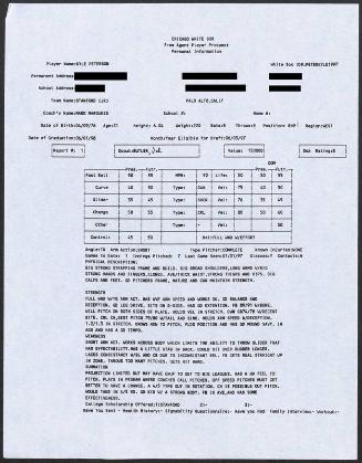 Kyle Peterson scouting report, 1997 January 31