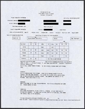 Kyle Peterson scouting report, 1997 February 01