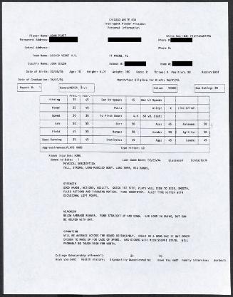 Adam Piatt scouting report, 1994 February 23