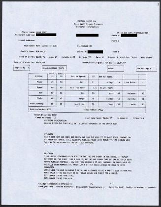 Adam Piatt scouting report, 1997 April 26