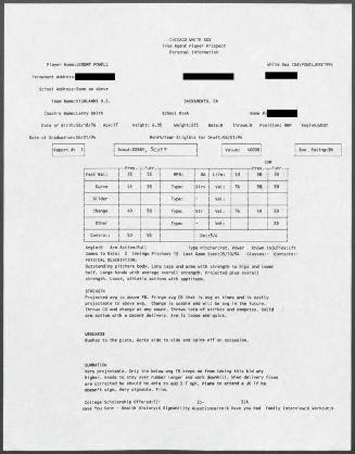 Jeremy Powell scouting report, 1994 May 10