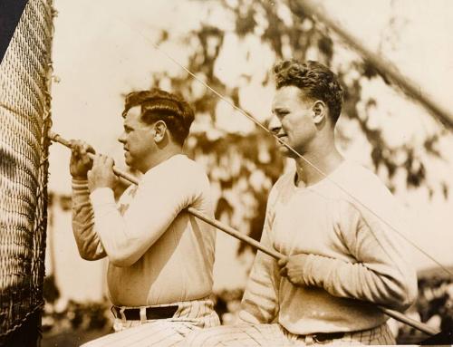 Babe Ruth and Lou Gehrig Behind a Batting Cage photograph, between 1923 and 1934