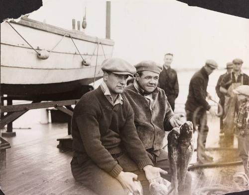 Babe Ruth and Lou Gehrig Fishing photograph, 1933