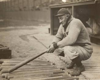 Honus Wagner Selecting a Bat photograph, circa 1909