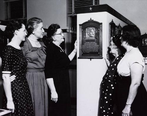 Honus Wagner's Family Viewing Plaque photograph, approximately 1957