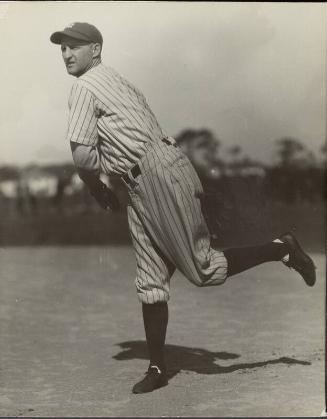 Herb Pennock Pitching photograph, between 1923 and 1933