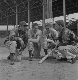 Babe Barna, Willard Marshall, Connie Ryan, and Mel Ott negative, approximately 1942