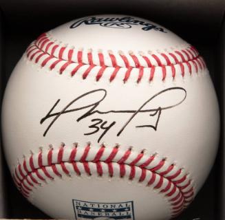 David Ortiz Autographed ball, 2022 May 03