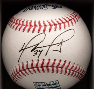 David Ortiz Autographed ball, 2022 May 03