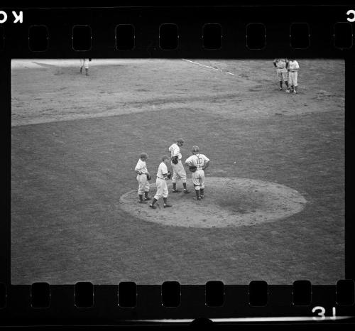 Leo Durocher and Gus Mancuso negatives, probably 1940