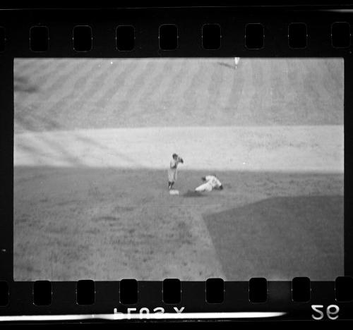 Brooklyn Dodgers versus New York Yankees negative, probably 1940