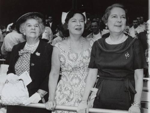 Blanche McGraw, Claire Ruth and Eleanor Gehrig photograph, 1960 August 13