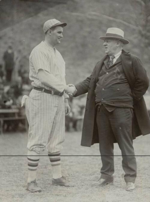 John McGraw and Shanty Hogan photograph, 1928 February 28