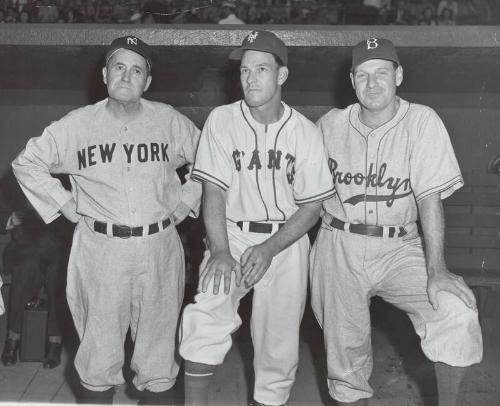 Mel Ott and Ben Chapman photograph, 1945 or 1946