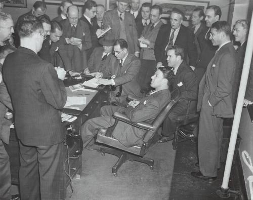 Mel Ott with Group photograph, 1946 January 21