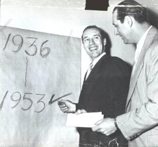 Bob Feller and Hank Greenberg photograph