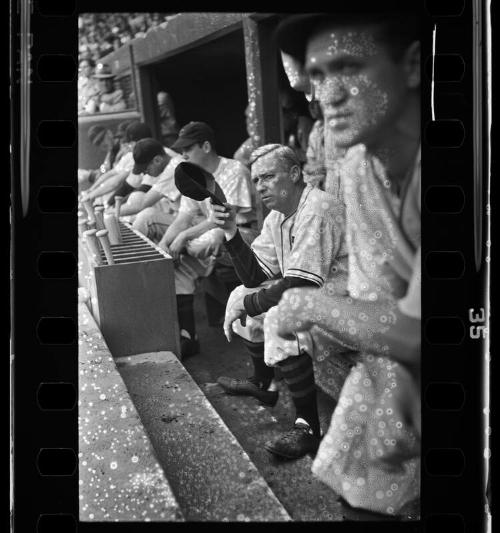 Ossie Vitt Dugout negative, probably 1940