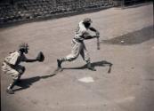 Jackie Robinson Batting negatives, 1945 October