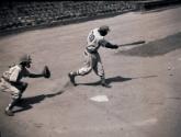 Jackie Robinson Batting negatives, 1945 October