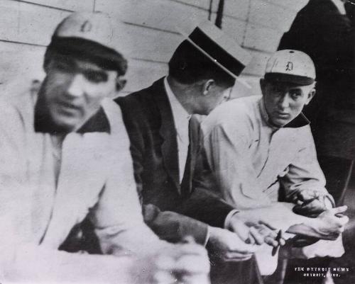 Ty Cobb with Bill Armour and Bill Coughlin photograph, 1905 August