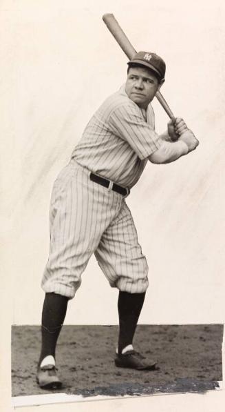 Babe Ruth Batting photograph, between 1920 and 1934