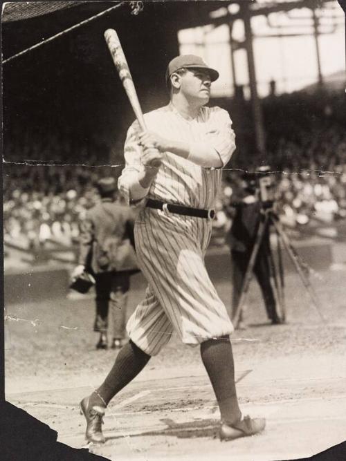 Babe Ruth Batting photograph, between 1920 and 1934