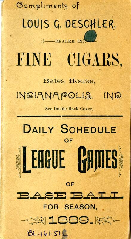 Daily National League schedule, 1889
