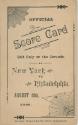 Philadelphia Quakers versus New York Giants scorecard, 1883 August 13