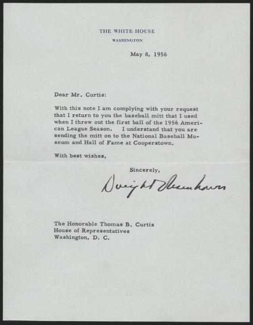 Letter from Dwight Eisenhower to Thomas Curtis, 1956 May 08