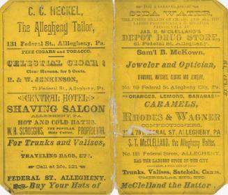 Pittsburgh Alleghenys versus Cincinnati Reds scorecard, 1882 July 26