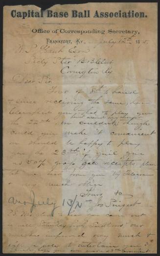 Letter from Joseph Svigert to W.S. Grant, 1875 July 12