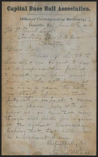 Letter from Joseph Svigert to W.S. Grant, 1875 June 10