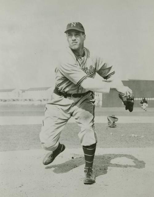 Bob Feller Pitching photograph, between 1945 April-August 21