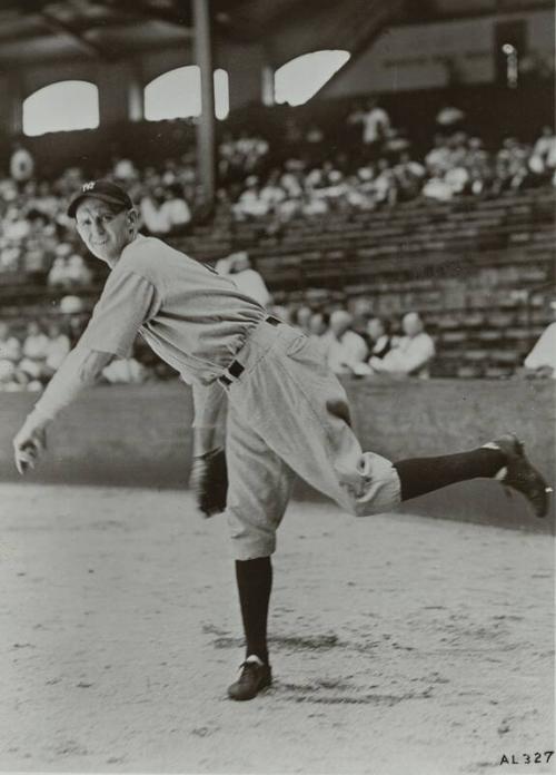 Herb Pennock Pitching photograph, between 1923 and 1933