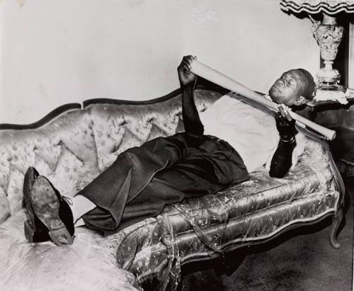 Satchel Paige Lounging photograph, 1959 April 25