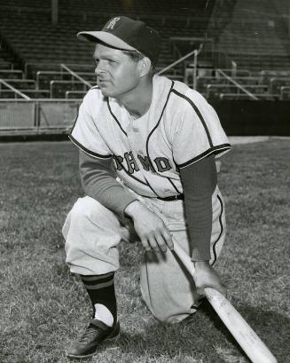 Marv Rackley Kneeling photograph, 1954 or 1955