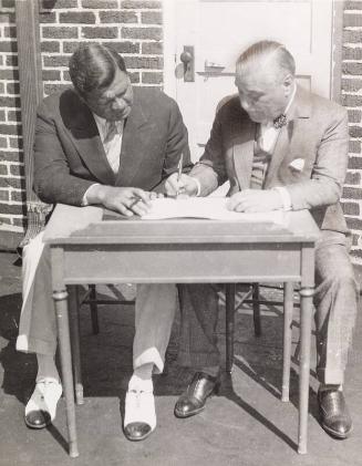 Babe Ruth and Jacob Ruppert photograph, 1930 March