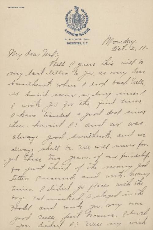 Letter from Roxey Roach to Nelle Stewart, 1911 October 02