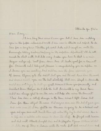 Letter from Leo Smith to Roxey Roach, 1916 September 16