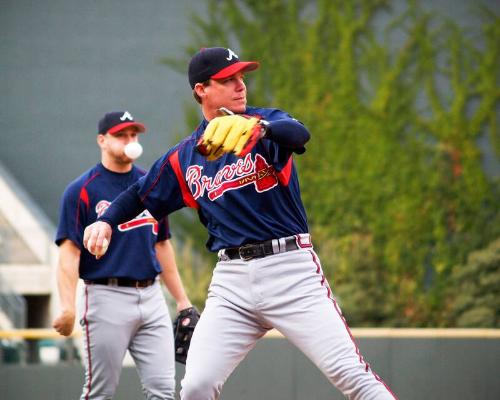 Chipper Jones and Scott Thorman photograph, 2006 September 22