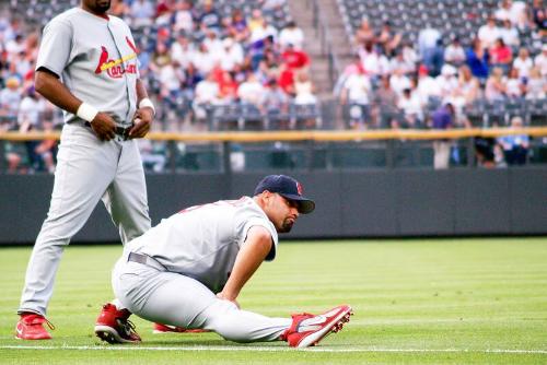 Albert Pujols Pre-Game Stretch photograph, 2006 July 24