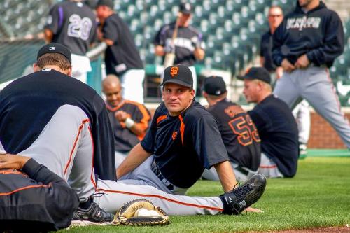 Omar Vizquel Pre-Game Stretch photograph, 2006 April 22