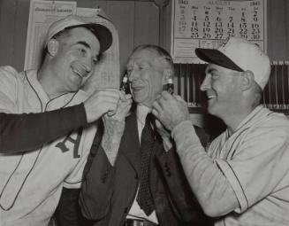 Al Simmons, Connie Mack, and Earl Brucker photograph, 1941