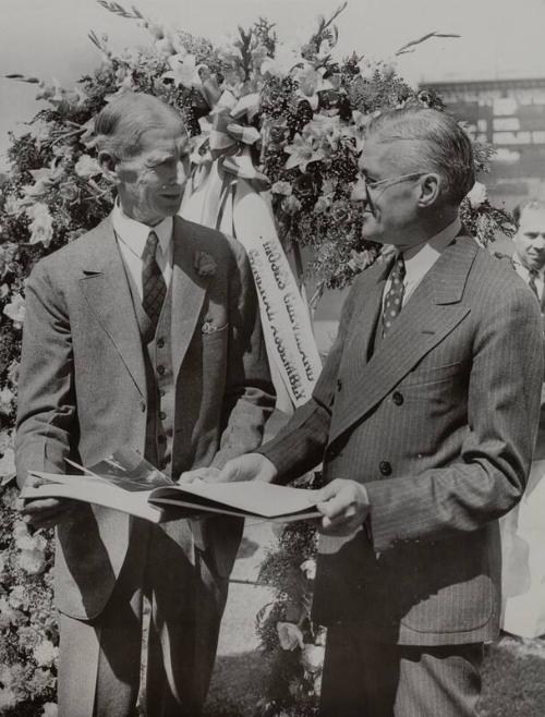 Connie Mack and Will Harridge photograph, 1938 June 19