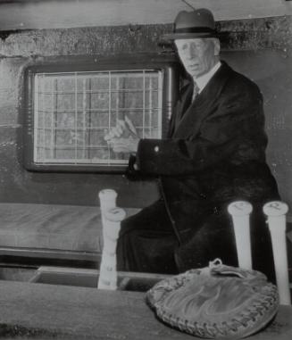 Connie Mack in a Dugout photograph, 1949 April 15