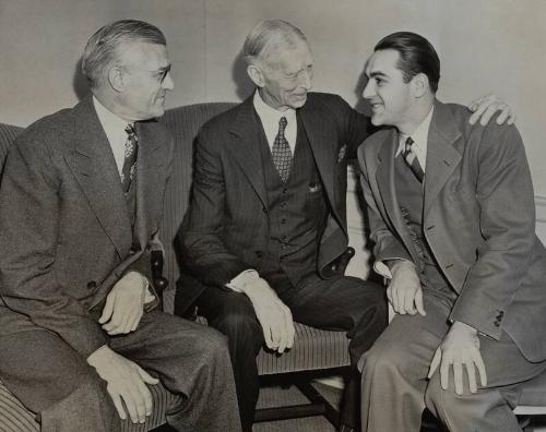 Will Harridge, Connie Mack, and Lou Boudreau photograph, undated