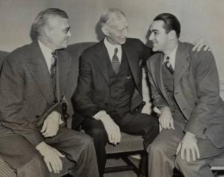 Will Harridge, Connie Mack, and Lou Boudreau photograph, undated