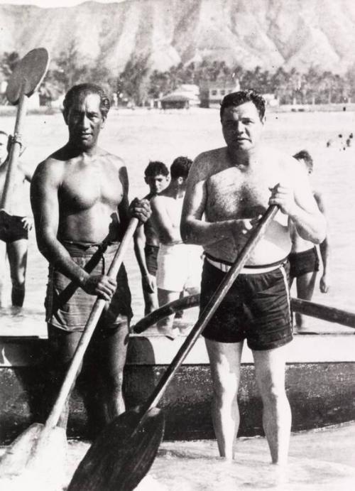 Babe Ruth and Duke Kahanamoku photograph, circa 1933