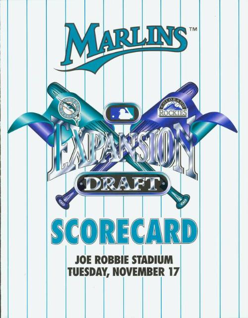 Florida Marlins and Colorado Rockies Expansion Draft scorecard, 1992 November 17